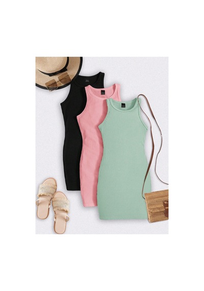 Cıqulata Kadın Siyah Pembe Yeşil 3'lü Paket Mini Slimfit Elbise Siyahpembeyeşil Siyahpembeyeşil Cıqulata Kadın Siyah Pembe Yeşil 3'lü Paket Mini Slimfit Elbise Siyahpembeyeşil Siyahpembeyeşil