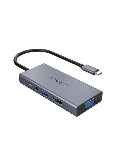 Type-c To Usb 3.0 Hdmı Vga Aux Pd Çoklayıcı Dönüştürücü Hub