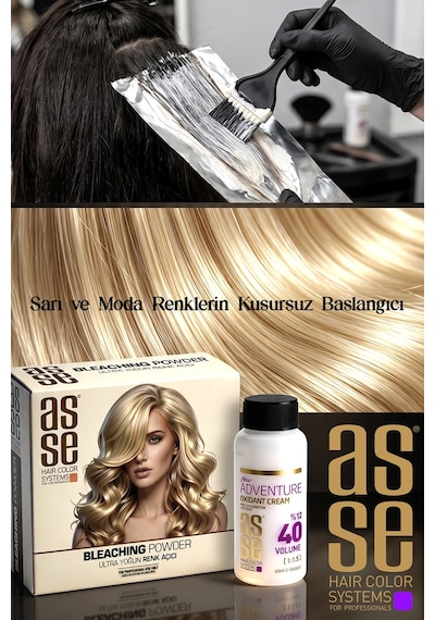 Asse Hair Colors For Professionals Bleaching Powder Ultra Yoğun Saç Renk Açıcı