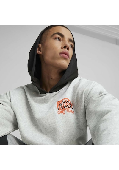 Puma Boroughs Erkek Gri Kapüşonlu Hoodie Gri