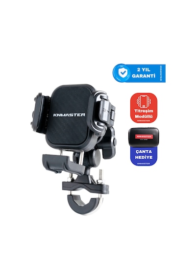 KNMASTER TT-870 Titreşim Önleyicili Motosiklet Telefon Tutucu