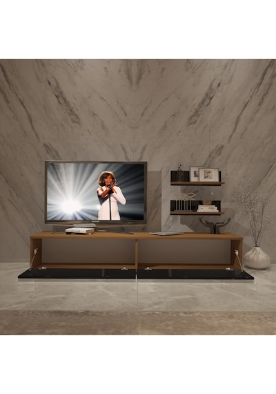 Decoraktiv Eko 4 Mdf Std Tv Ünitesi Tv Sehpası Ceviz - Siyah