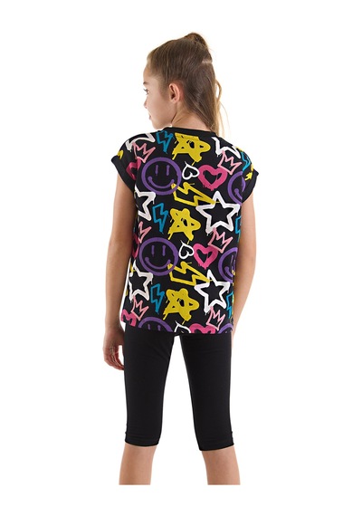 Street Style Kız Çocuk Yazlık T-Shirt Tayt Takım