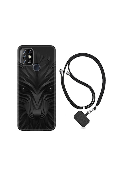 Infinix Hot 8 Kılıf Boyun Askılı Black Fox 1325