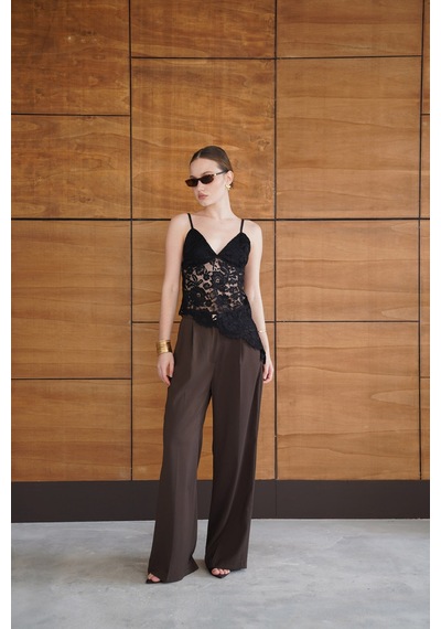 Verymoda Askılı Brode Bluz - D2965 Siyah