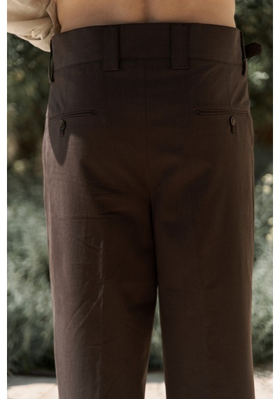 Mai Collection Mai Studios Co. Enrico Kemer Detay Kahve Erkek Pantolon Kahve