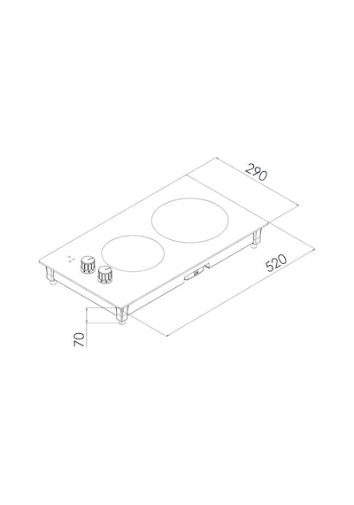 Kumtel V3-02 P Vitro Seramik Set Üstü Domino Ocak