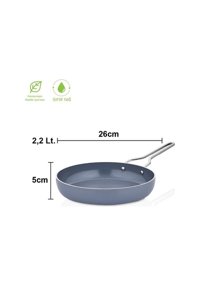Sera Nova Yanmaz Yapışmaz Seramik Tava 26 Cm Gri Diğer