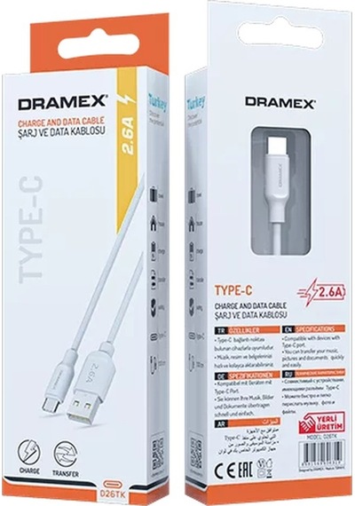 Dramex D26tk 2.6a Type-c Şarj Ve Data Kablosu