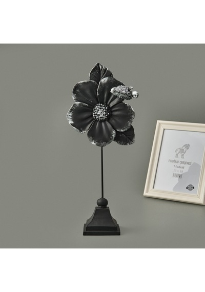 Deco Fiore Dekor - Siyah / Gümüş - 32 Cm