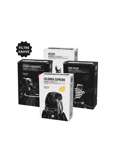 Noir Pit Coffee Co. Colombia Supremo, Ethiopia, Velvet Ve Dark Italian Filtre Kahve 4x250 G Diğer