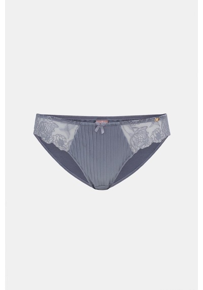 Amarelle Paris Gri Mavi Dantelli Slip Külot Mavi