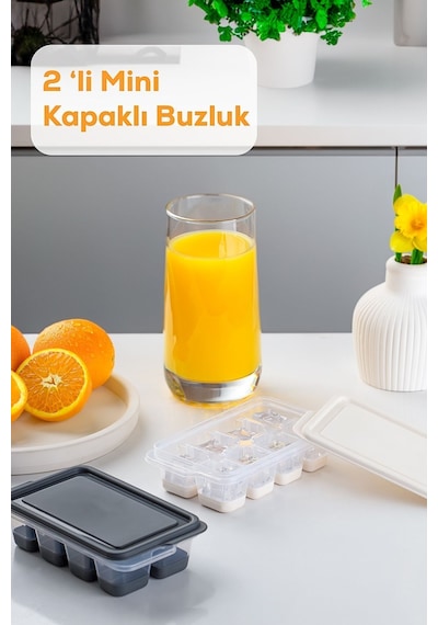 16015 2 Li Mini Bpa Içermez Yapışmaz Silikon Bas Çıkar Buz Kalıbı- Silikon Buz Kalıbı Buzluk Silikon Diğer