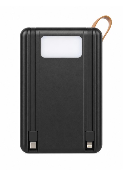 80.000mah Taşınabilir Powerbank Hızlı Şarj 3 Usb Çıkışlı Type-c Lightning Kablo Lcd Gösterge Siyah - Siyah