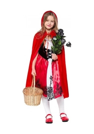 Kırmızı Başlıklı Kız Şapkalı Pelerin 90 Cm Yetişkin
