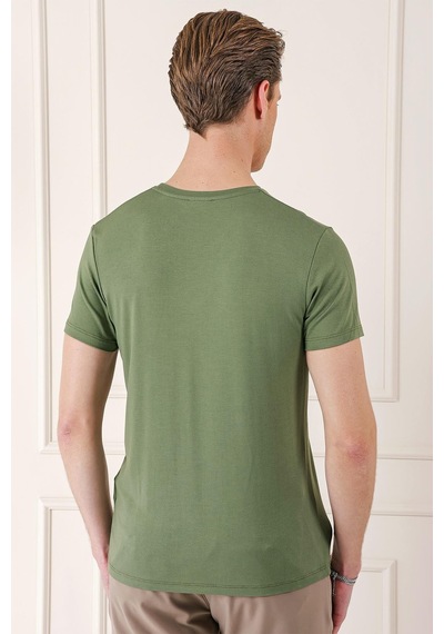 Efor Slim Fit Bisiklet Yaka Düz Pamuklu Haki Tişört Ts 823 Haki Efor Slim Fit Bisiklet Yaka Düz Pamuklu Haki Tişört Ts 823 Haki