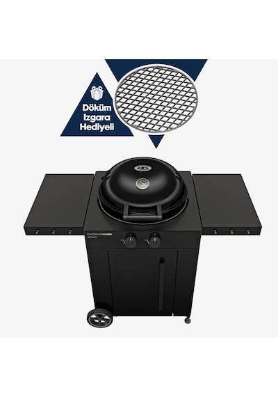 Arosa 570g Evo Yeni Nesil Siyah Barbekü - Döküm Izgara Dahil, Dış Mekan Kullanımına Uygun