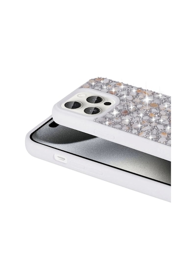Apple Uyumlu iPhone  15 Pro Max Kılıf Parlak Taşlı Tasarım Zore Linea Kapak