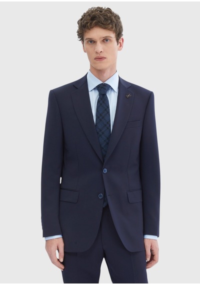 Ramsey Lacivert Düz Thin&taller Slim Fit %100 Yün Takım Elbise