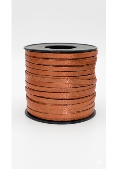 Hakiki Deri Biye 3 Mm 30 Metre Premium Sedef Seri Aksesuar Şeridi 319 (Bronz Kahve)