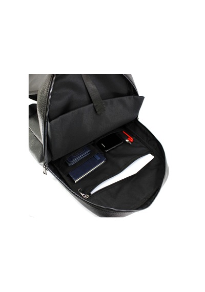 Unisex Kulaklık Çıkışlı Dosya Evrak ve 15 inç Laptop Bölmeli Sırt Çantası Siyah Renk