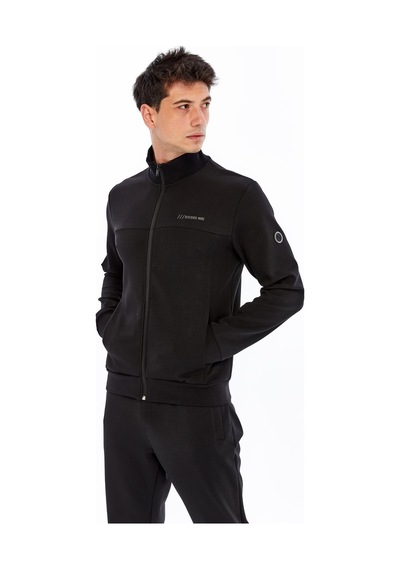 AR-MA Arma Erkek Slim Fit Örme Interlok Basic Tam Fermuar Dik Yaka Sweatshirt %80 Pamuk %14 Polyester %6 Elastan K30324989902 Siyah