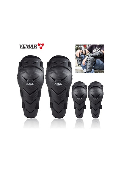 Vemar Mafsallı Motosiklet Dizlik Dirseklik Koruma Seti Çantalı Siyah