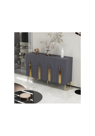 Garden 120 Cm Konsol Tv Sehpası Çok Amaçlı Dolap Antrasit-altın Antrasit-altın Garden 120 Cm Konsol Tv Sehpası Çok Amaçlı Dolap Antrasit-altın Antrasit-altın