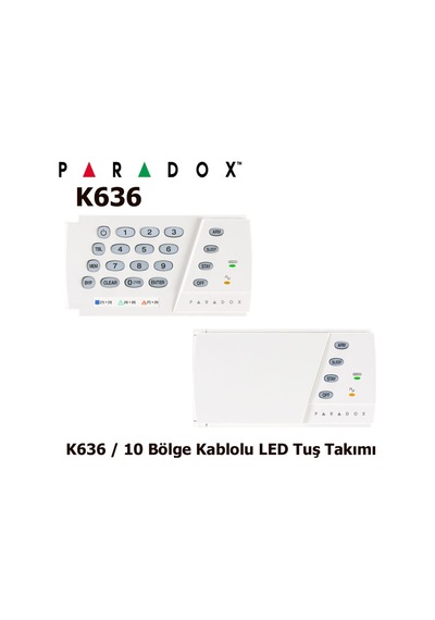Paradox K636 10 Zon Kablolu Yatay Led Keypad (E Sp Ve Mg Seriler