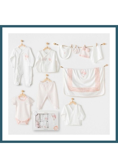 Bezos Ac25551 Newborn Set Pınk Baloons 10'lu Hastane Çıkışı Ekru Beden: 0-3 Ay Renk: Ekru Ob
