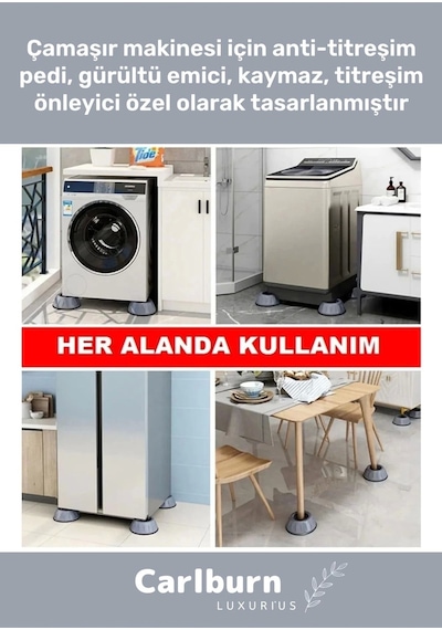 Özel Üretim Gürültü Engelleyici Titreşim Önleyici Kauçuk Çamaşır Bulaşık Makinesi 8 Adet Ayak Pedi