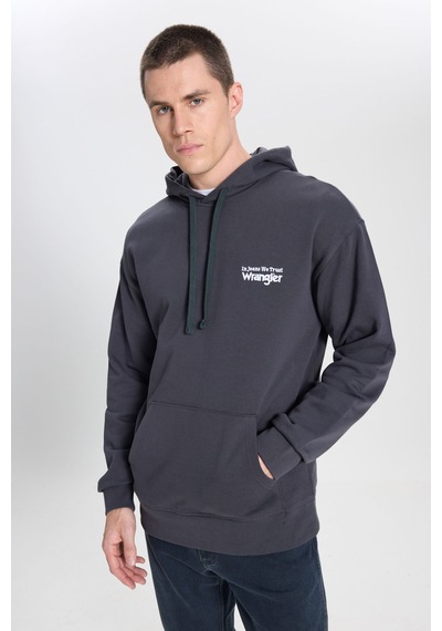 Wrangler Relaxed Fit Geniş Kesim Siyah Erkek Sweatshirt Siyah