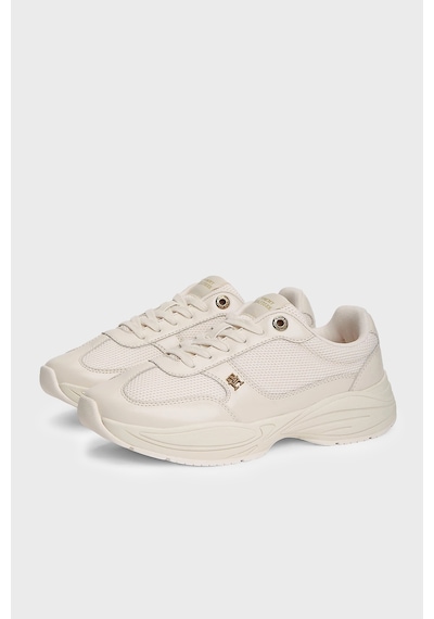 Tommy Hilfiger Logolu Deri Sneaker Ayakkabı Kadın Ayakkabı Fw0fw09413 Aeo Bej