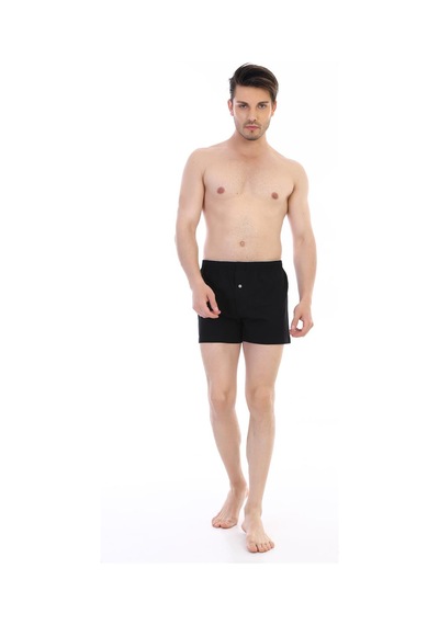 Çift Kaplan Erkek Penye Siyah Boxer 805 Siyah
