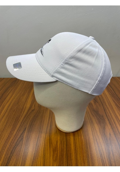 Penguen Nakışlı Gabardin Kumaş Unisex Cap Şapka Beyaz