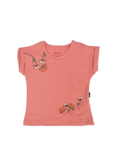 Bebelop Çiçek Baskılı Bisiklet Yaka T-shirt 2'li Set 001