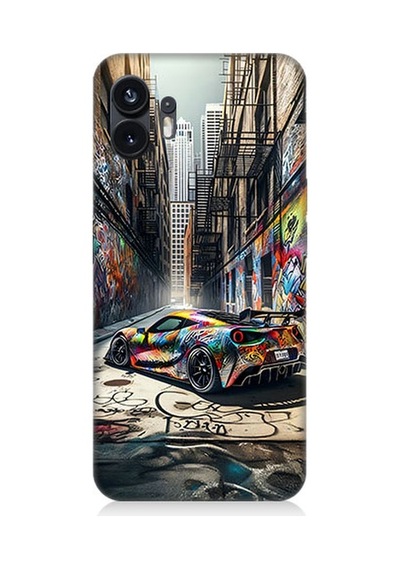 Nothing Phone 2 Renkli Grafiti Desenli Silikon Kılıf