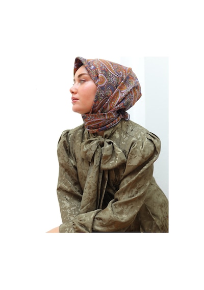 Silk Home Twill İpek Eşarp 11455-42 Mor, Lila, Turuncu, Yeşil
