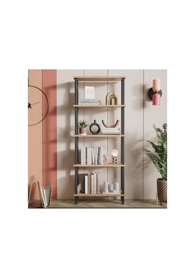 Pırada 5 Raflı Kitaplık Organizer Düzenleyici Meşe