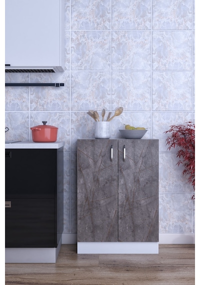 Rafineri Mokas Çok Amaçlı Dolap 2 Raflı Kapaklı Mutfak Balkon Banyo Gri Rafineri Mokas Çok Amaçlı Dolap 2 Raflı Kapaklı Mutfak Balkon Banyo Gri