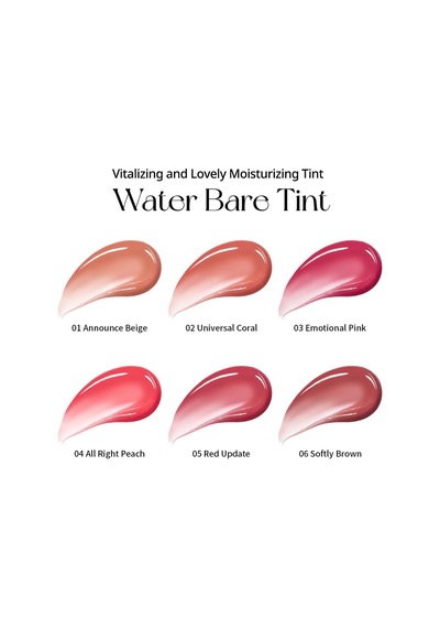 Doğal Tonlarda, Uzun Süre Kalıcı, Işıltılı Tint Water Bare Tint 04 All Right Peach