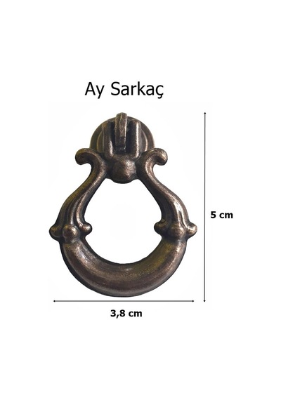 Ay Sarkaç Tek Vidalı Eskitme Antik Bakır Düğme Mobilya Kulp
