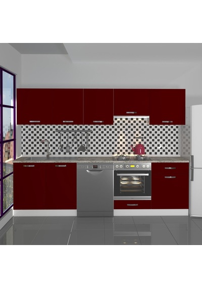 Decoraktiv Elite 280 Ankastre Fırın Modüllü Mdf Hazır Mutfak Dolabı - Tezgah Dahil - Bordo Decoraktiv Elite 280 Ankastre Fırın Modüllü Mdf Hazır Mutfak Dolabı - Tezgah Dahil - Bordo