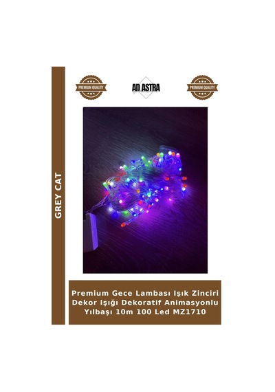 Premium Gece Lambası Işık Zinciri Dekor Işığı Dekoratif Animasyonlu Yılbaşı 10m 100 Led Mz1710