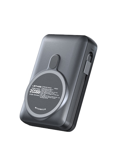 Lenyes PW222D Dijital Göstergeli Type-C Ve Lightning Kablolu Magsafe Powerbank