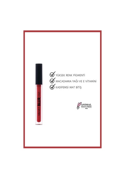 Note Cosmetics Velvet Blur Tint Kadife Bitişli Nemlendirici Mat Ruj - 05 Red Mirage - Pembe