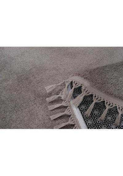 Vl Oval Comfort Ponpon Saçaklı Peluş Post Yolluk Kahverengi Oval Kahve P.saçak