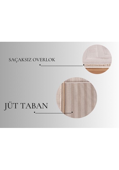 Motifli Bej Modern Yumuşak Polipropilen Jüt Halı Salon Oturma Odası Yolluk Mutfak Koridor Halısı