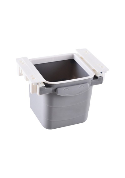 Buffer Mini Masa Çöp Kovası Plastik Tezgah Altı Geri Çekilebilir Gri