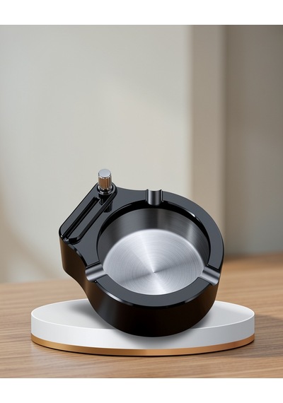 Çakmaklı Küllük Paslanmaz Metal Yuvarlak